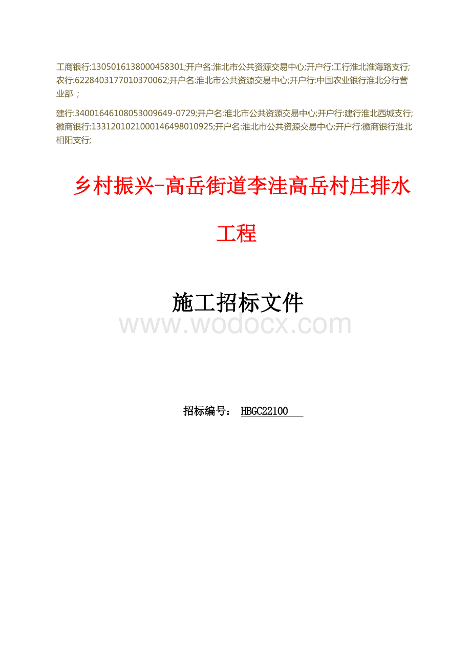 李洼高岳村庄排水工程招标文件.docx_第1页