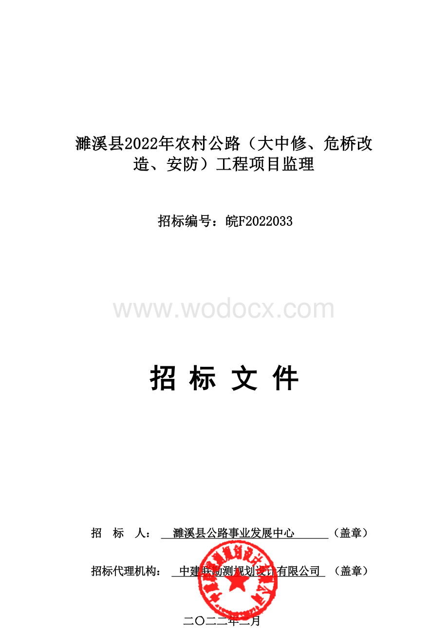 农村公路大中修工程监理招标文件.docx_第1页