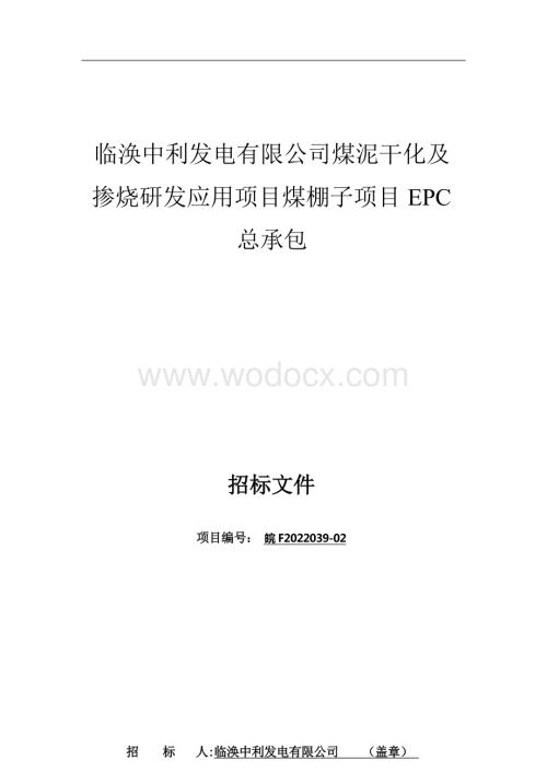 煤棚子项目EPC总承包招标文件.docx