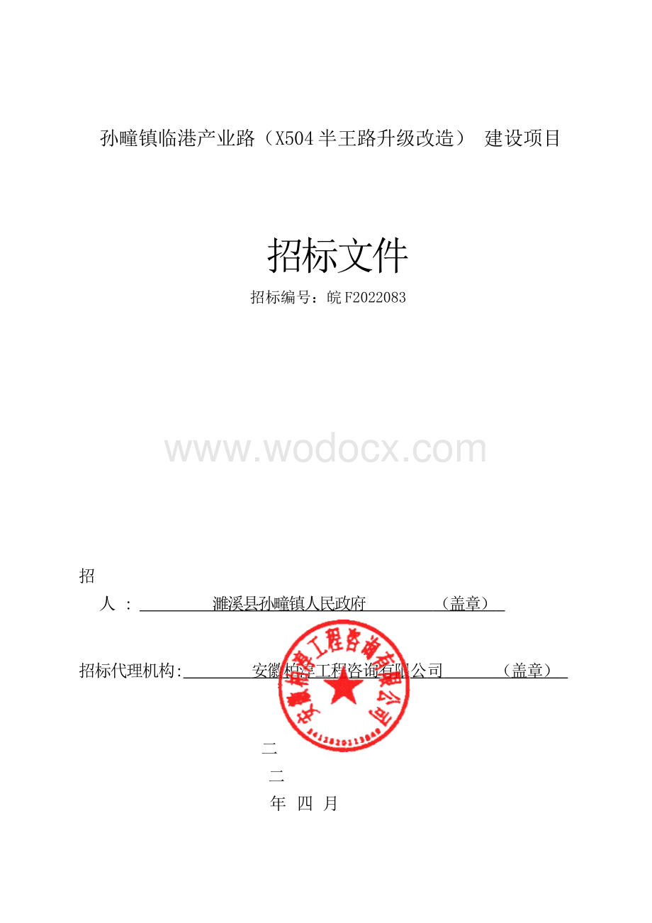 临港产业路建设项目招标文件.docx_第1页