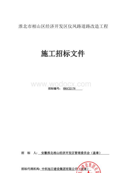 经济开发区仪凤路道路改造招标文件.docx