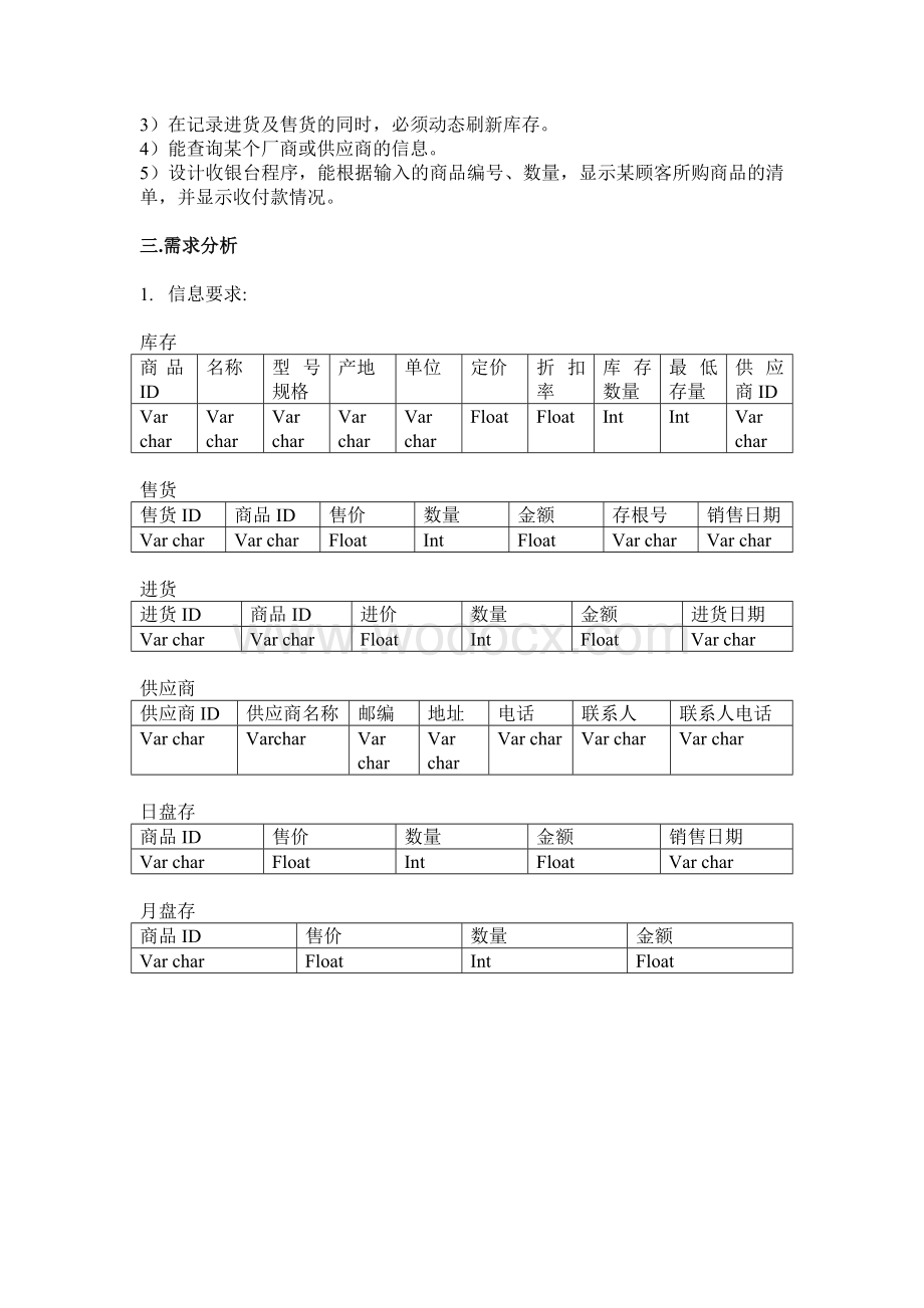 小型自选商场商品管理系统设计报告.doc_第2页