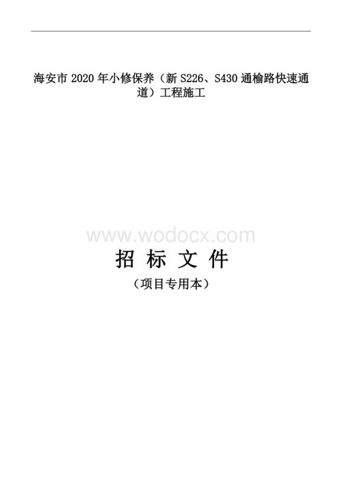 通榆路快速通道工程资格后审招标文件.docx