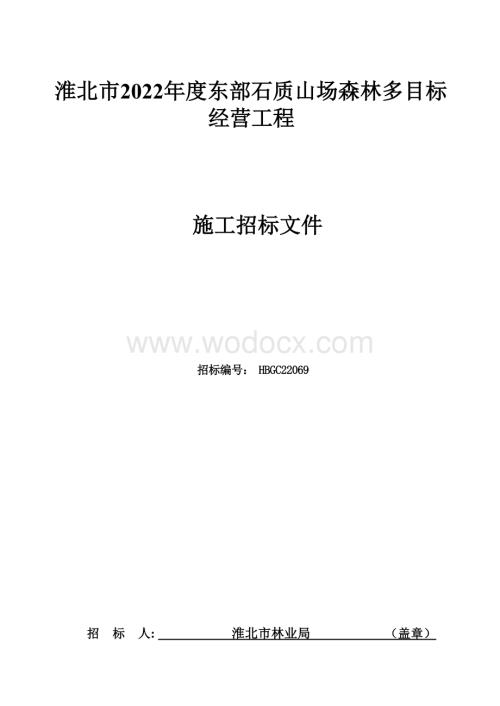 东部石质山场森林多目标工程招标文件.docx