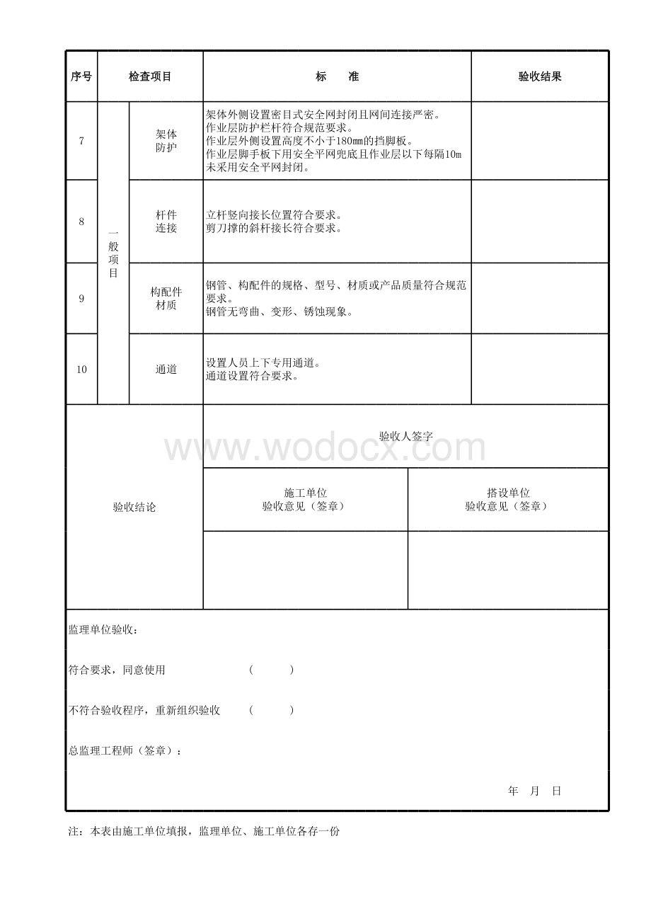 10 承插型盘扣式脚手架检查验收表.xls_第2页