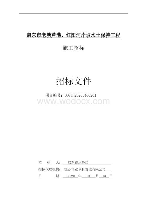 老塘芦港红阳河岸坡水土保持工程招标文件.pdf