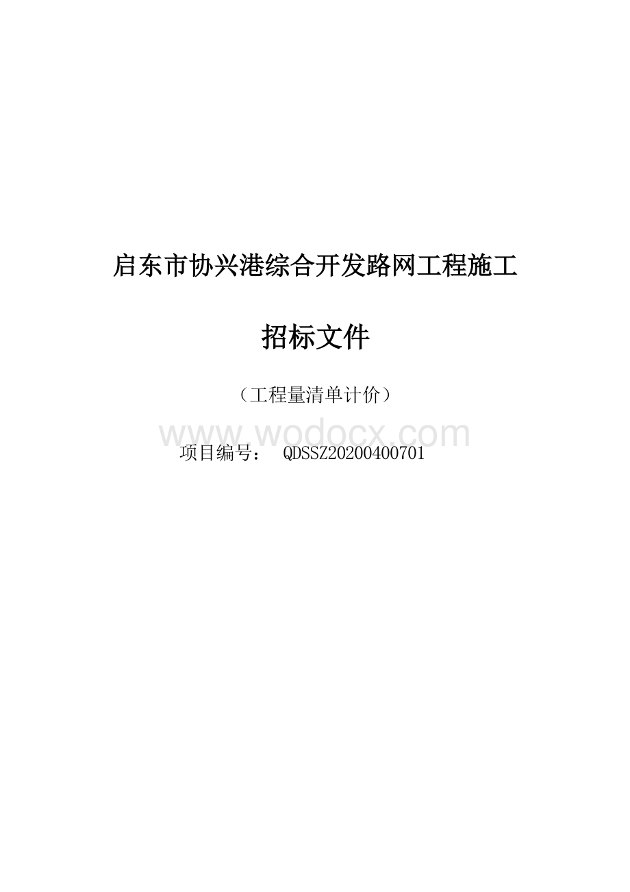 综合开发基础配套工程资格后审招标文件.docx_第1页