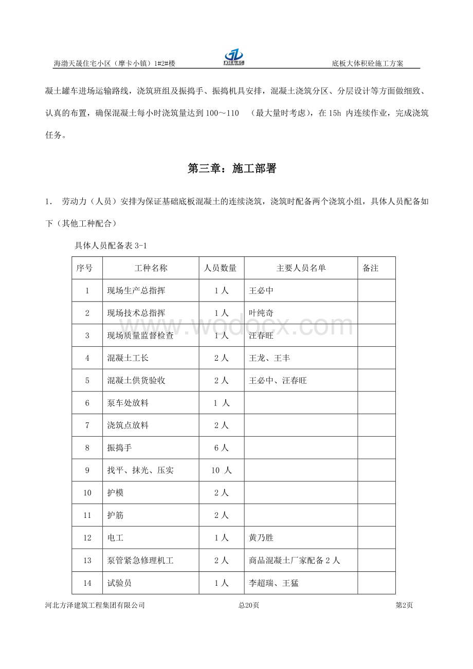 某住宅小区底板大体积砼施工方案.doc_第3页