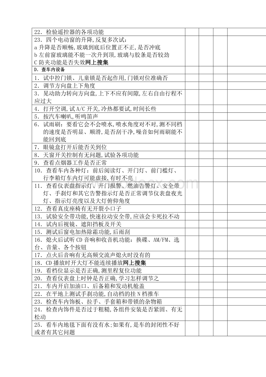 汽车通用提车检查表checklist.docx_第3页