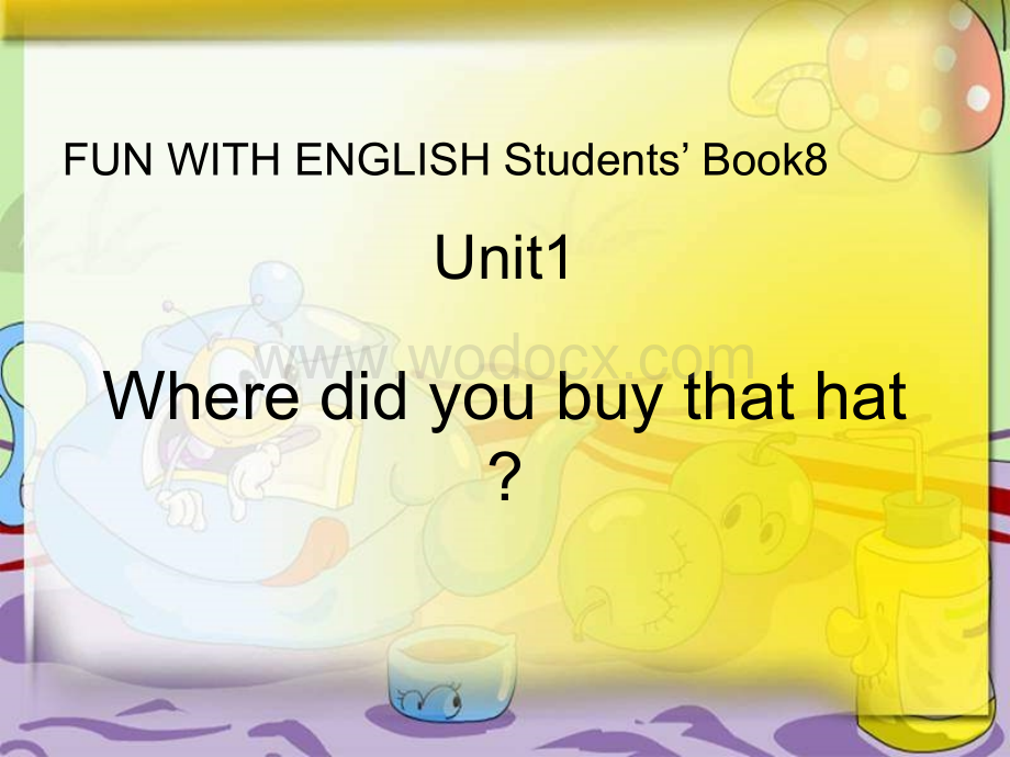 开心学英语六年级下册《Unit 1 Where did you buy that hat》ppt课件之一.ppt_第1页