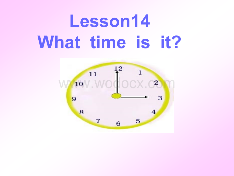 冀教版小学四年级英语下册Lesson14What time is it？课件.ppt_第1页