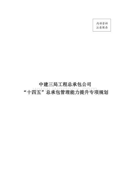 公司“十四五”总承包管理能力提升专项规划.docx