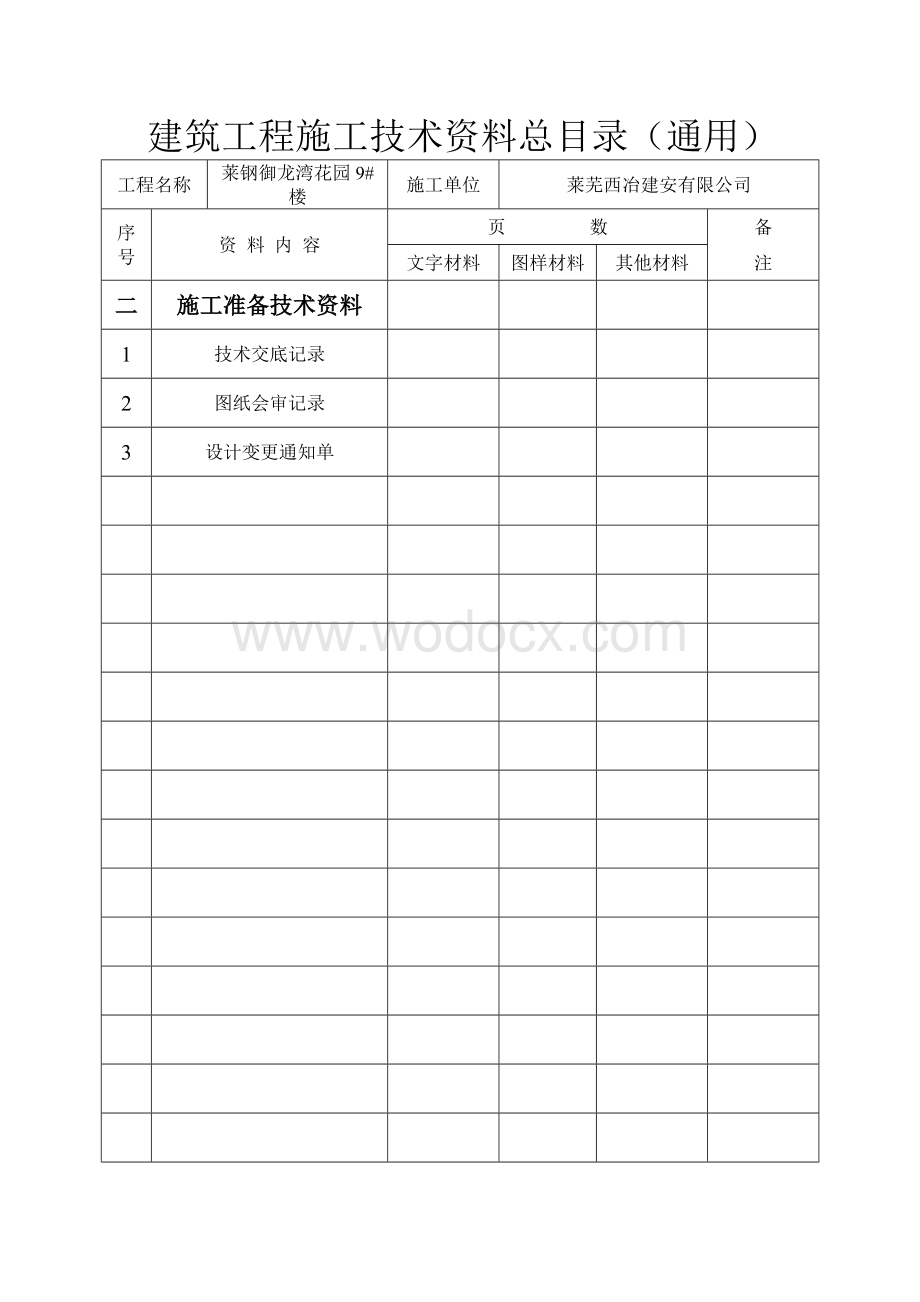 建筑工程施工技术资料总目录(通用).doc_第2页