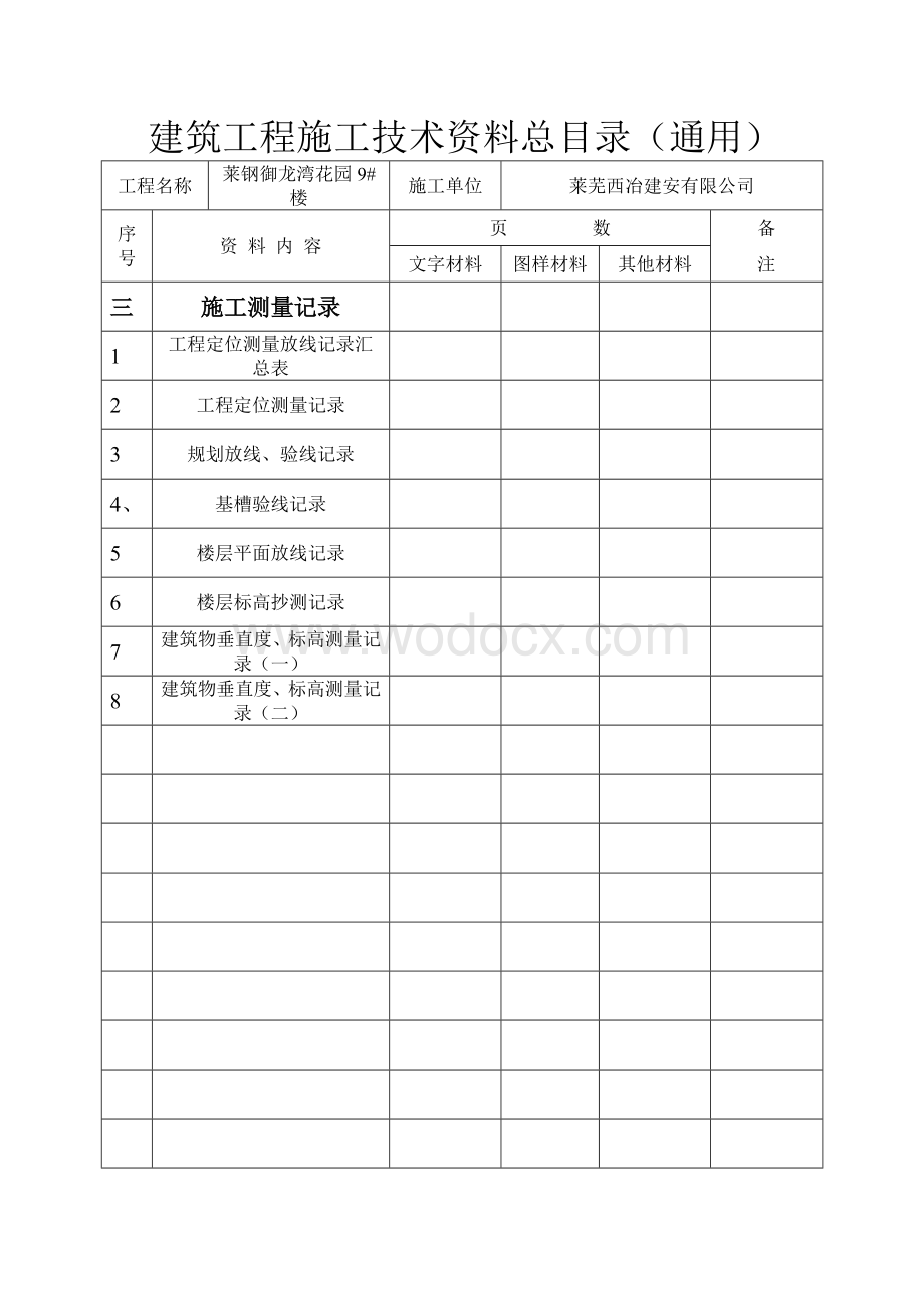 建筑工程施工技术资料总目录(通用).doc_第3页