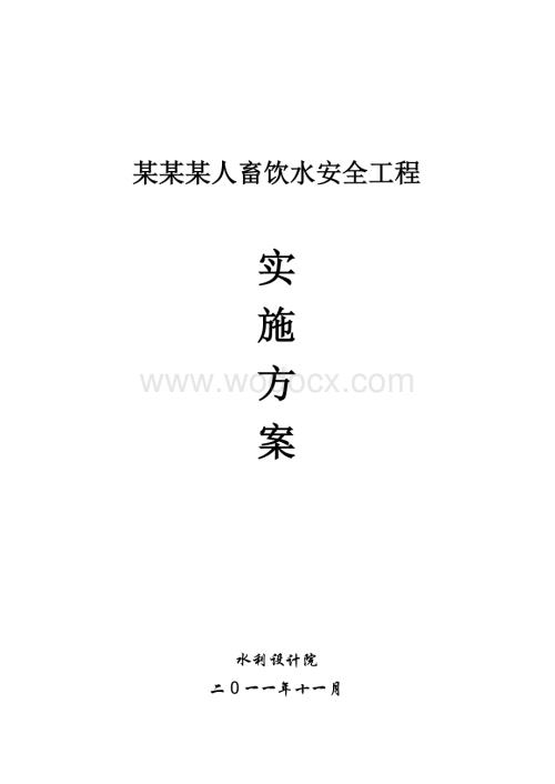 某某人畜饮水安全工程实施方案.doc