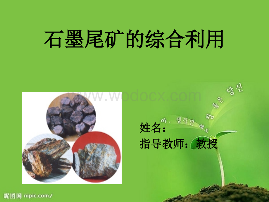 石墨尾矿的综合利用.pptx_第1页