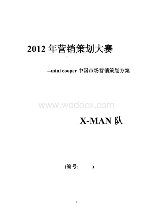 mini-cooper中国市场营销策划方案.doc