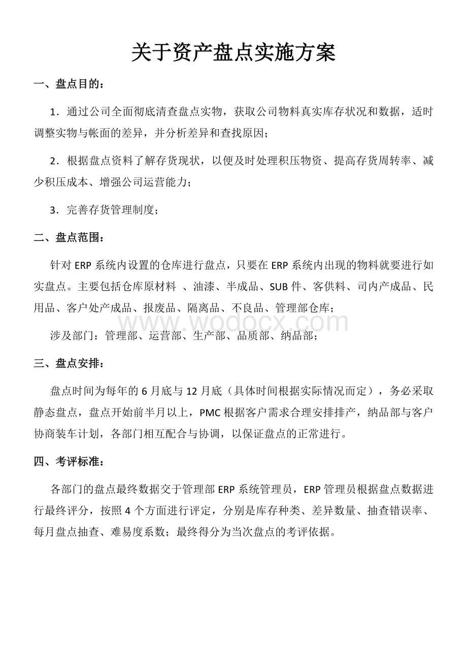 仓库盘点评定方案.docx_第1页