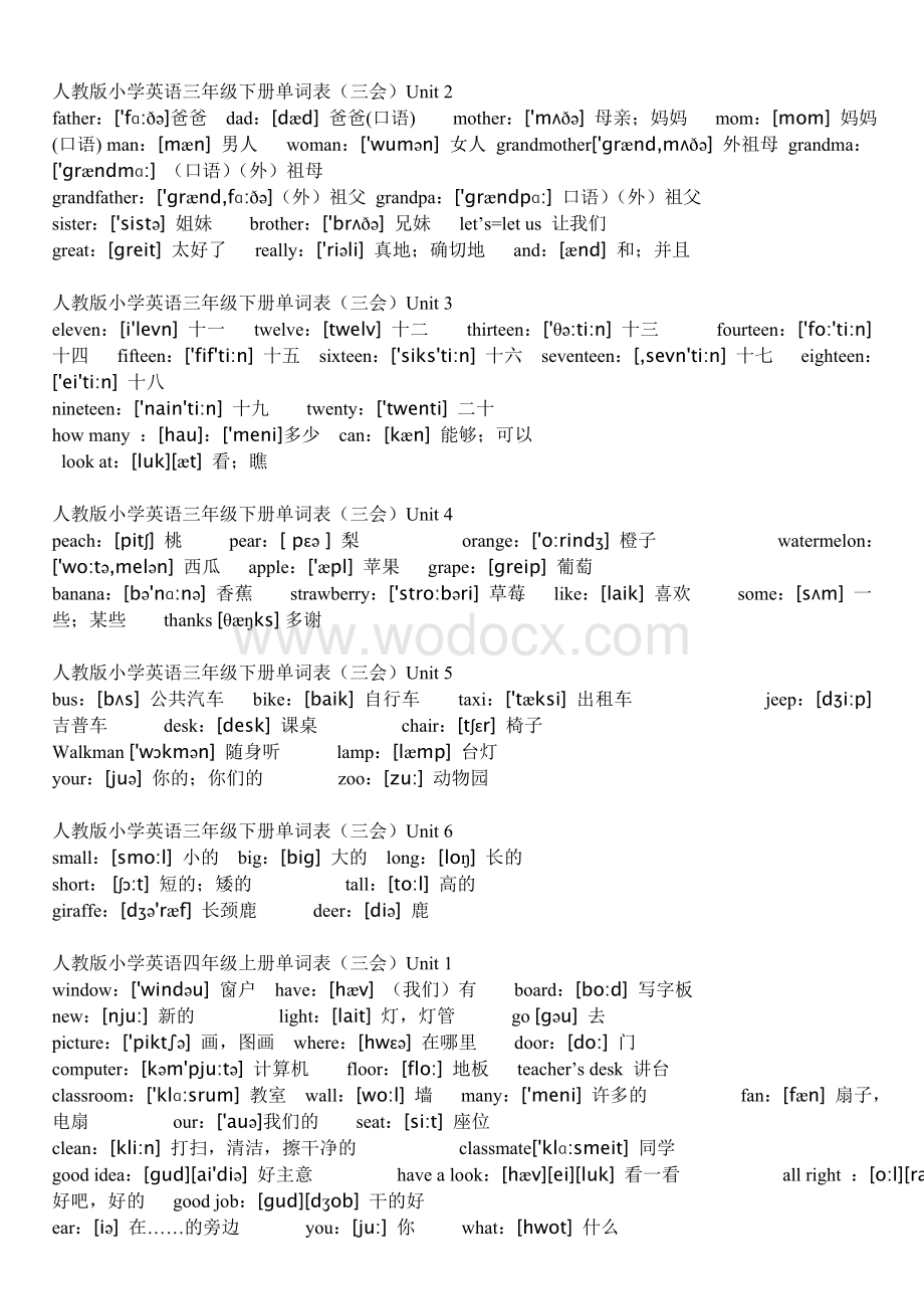 人教版小学英语单词汇总(带音标)12页.doc_第2页