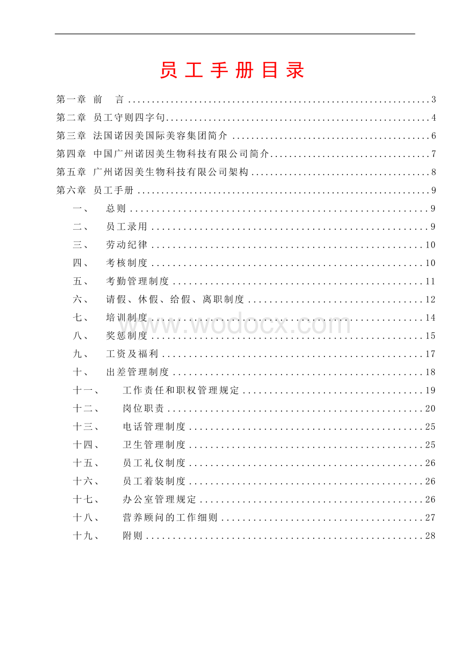 某某生物科技有限公司员工手册标准.doc_第1页