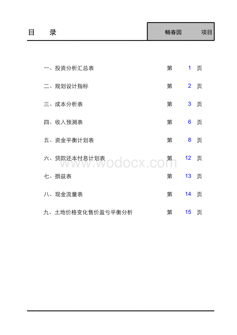 房地产公司项目投资分析标准模板.xls_第2页