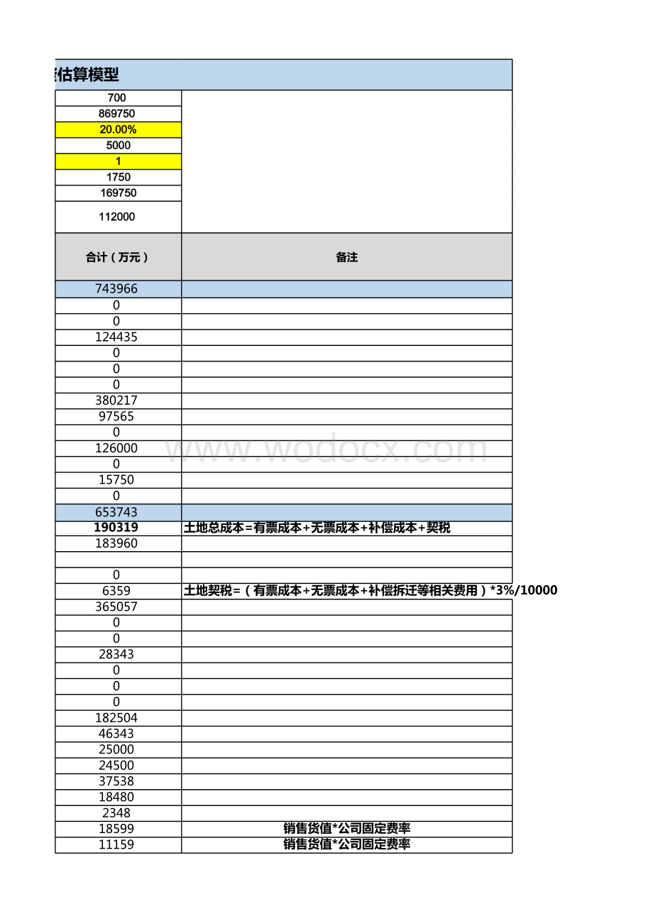 房地产项目静态投资测算模型.xlsx_第3页