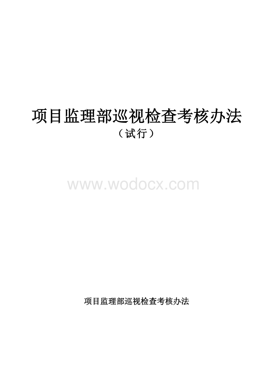 项目监理部巡视检查考核办法.doc_第1页