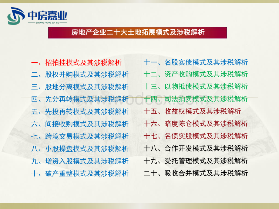 房地产企业二十大土地拓展模式及其涉税解析.pdf_第2页