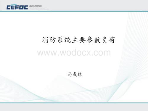 给排水0801消防系统主要参数负荷.ppt