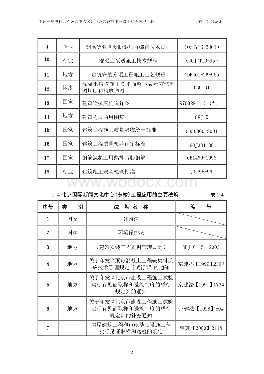 北京奥林匹克公园地下预埋施工组织设计.doc_第2页