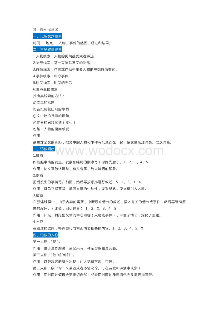 初中语文阅读题答题技巧大汇总.docx_第1页