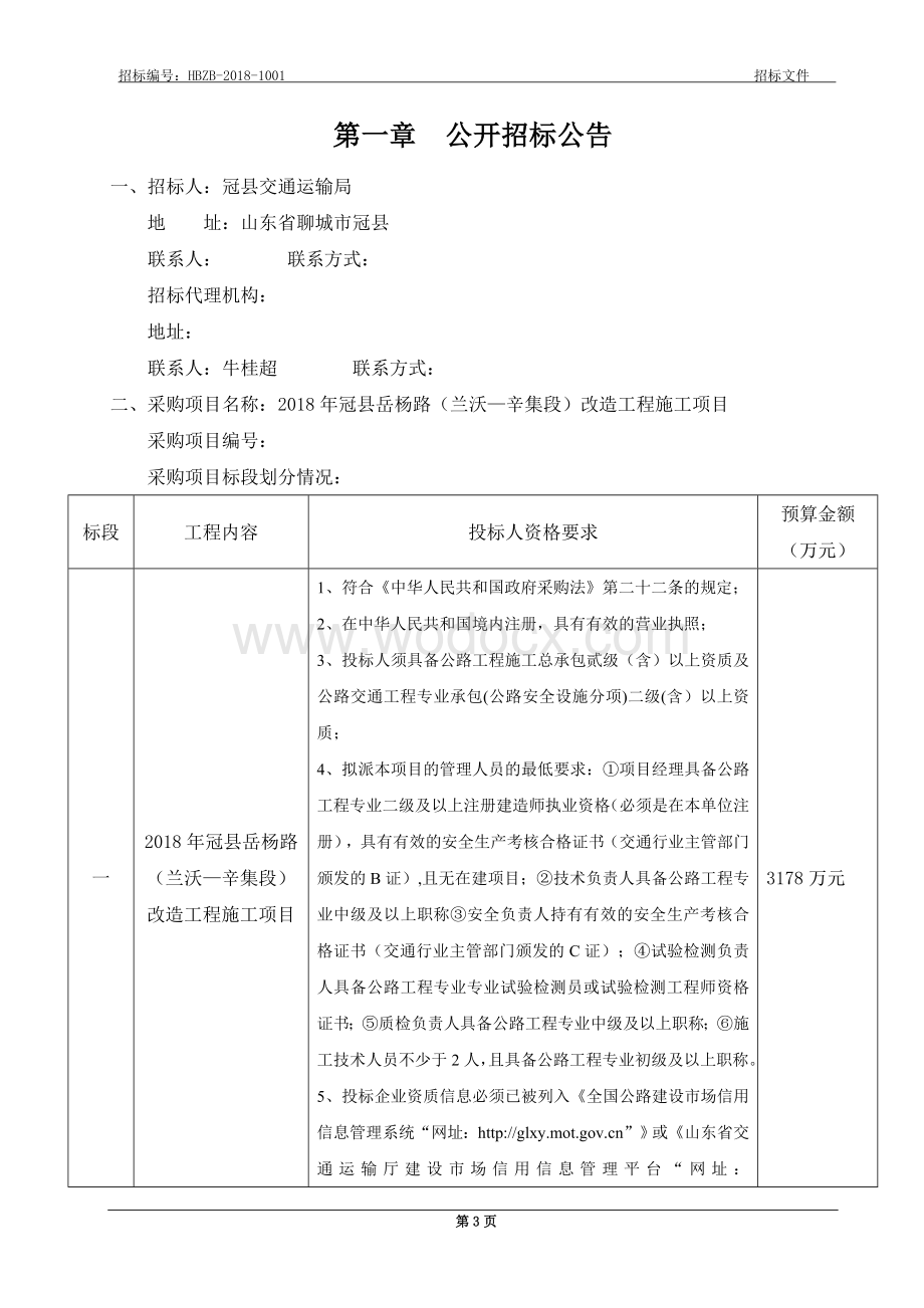 道路改造工程施工项目招标文件.doc_第3页