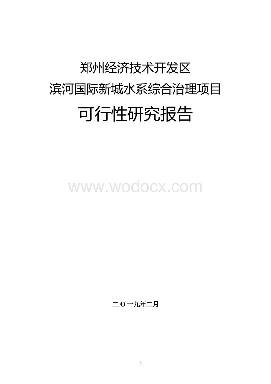 水系综合治理项目可行性研究报告.pdf_第1页