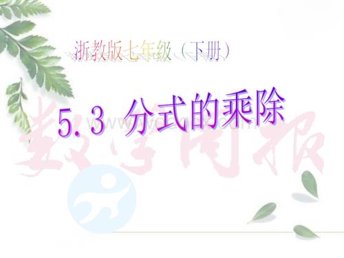 新浙教版七年级下5.3分式的乘除课件ppt.ppt