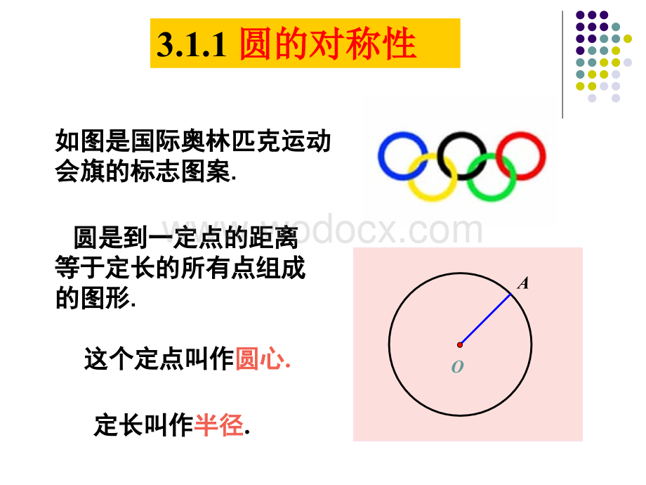 数学九年级 下湘教版3.1.1圆的对称性1课件.ppt_第3页