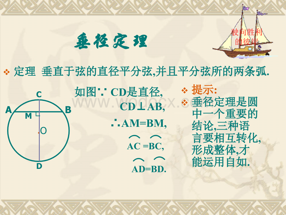 数学九年级 下湘教版3.1.1圆的对称性4课件.ppt_第3页