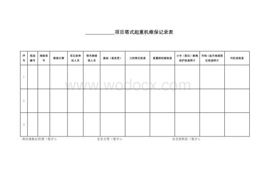 项目塔式起重机维保记录表.pdf