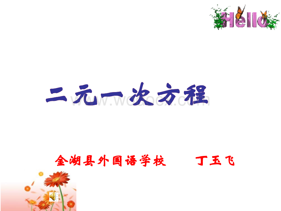 江苏省金湖县外国语学院七年级下册数学课件 10.1 二元一次方程.ppt_第1页