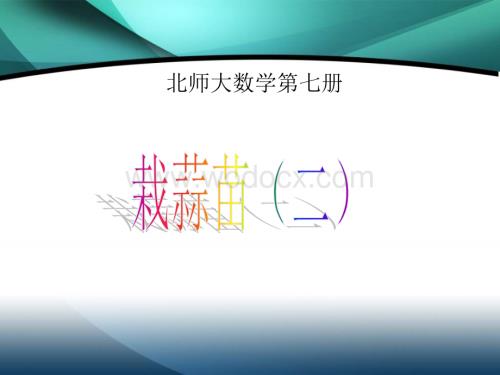 四年级数学栽蒜苗.ppt