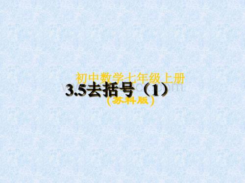 江苏省连云港市田家炳中学七年级数学《35去括号》课件.ppt