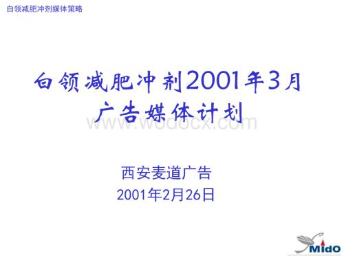 2019年整理3--白领减肥冲剂广告媒体计划资料.ppt