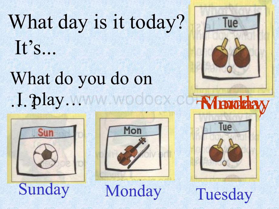 开心学英语四年级上册《Unit 2 What day is it today》ppt课件之一.ppt_第2页