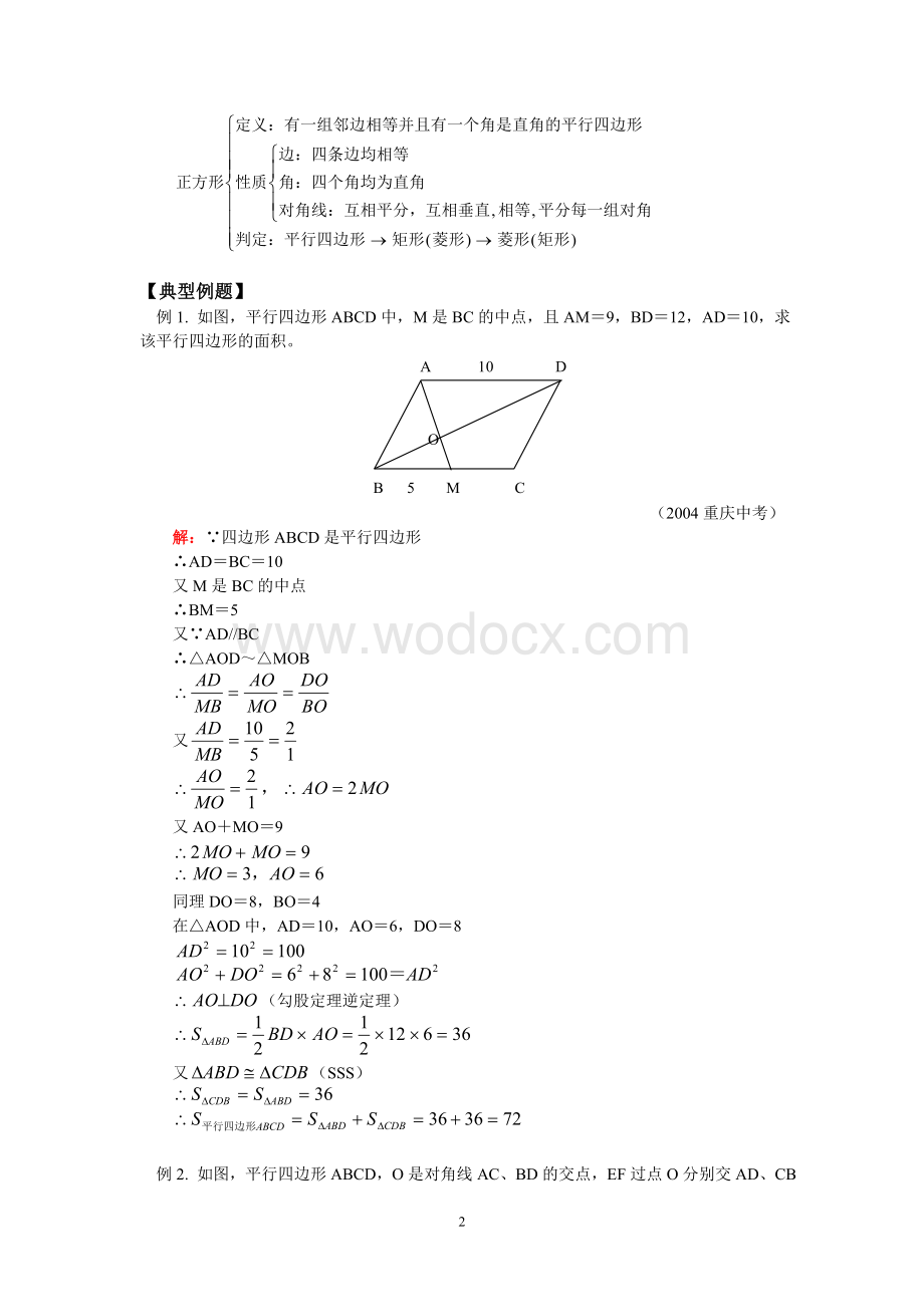 八年级数学暑假专题辅导 平行四边形.doc_第2页