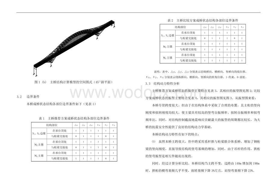 朝天门长江大桥结构抗震和静力稳定性初步分析报告(550m钢桁架拱桥).doc_第3页