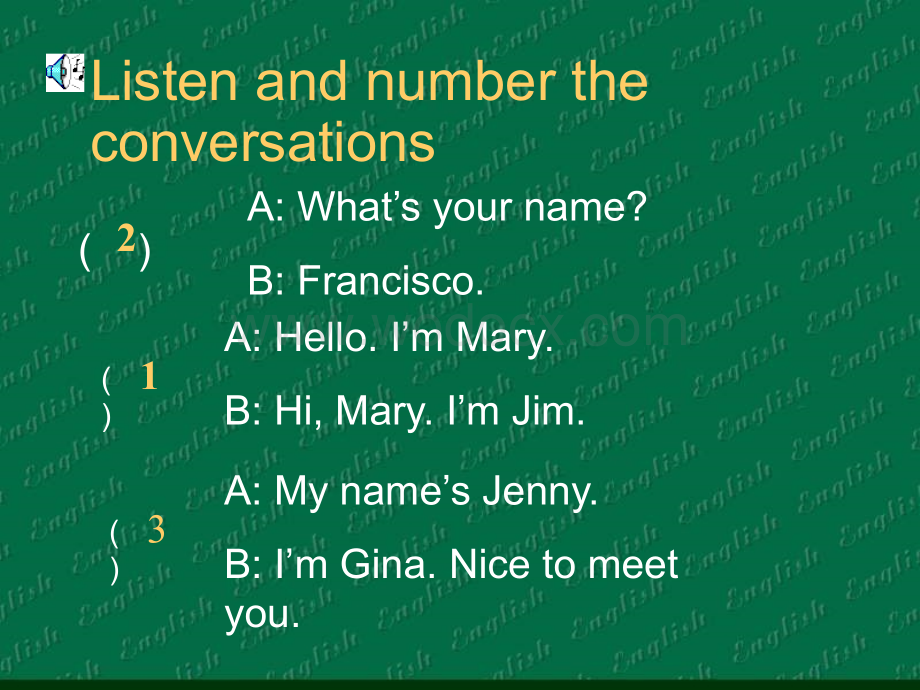 初一英语上学期Unit 1 My name’s Gina section A新目标.ppt_第3页