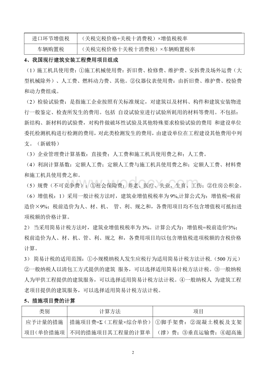 2021年一级造价工程师工程计价核心笔记.pdf_第2页