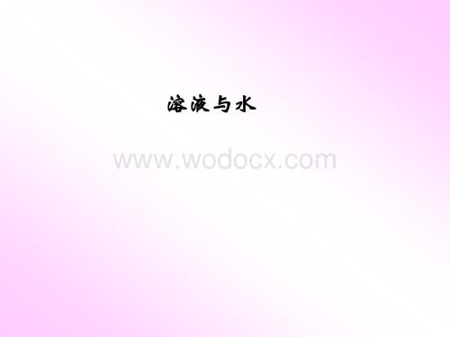 九年级科学溶液与水复习.ppt