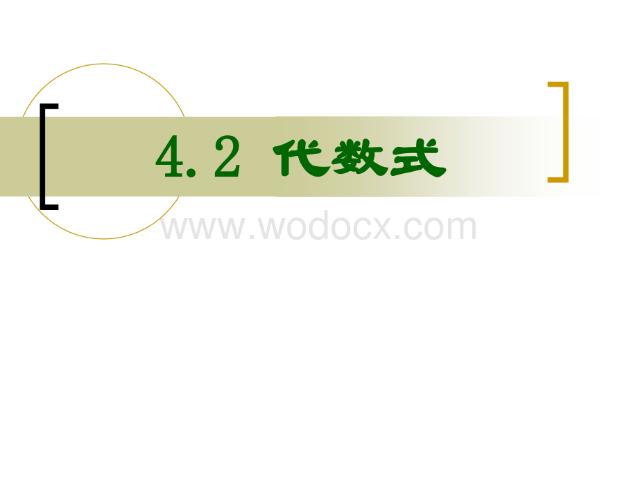 浙江省永嘉县大若岩镇中学七年级数学 4.2 代数式 课件.ppt_第1页