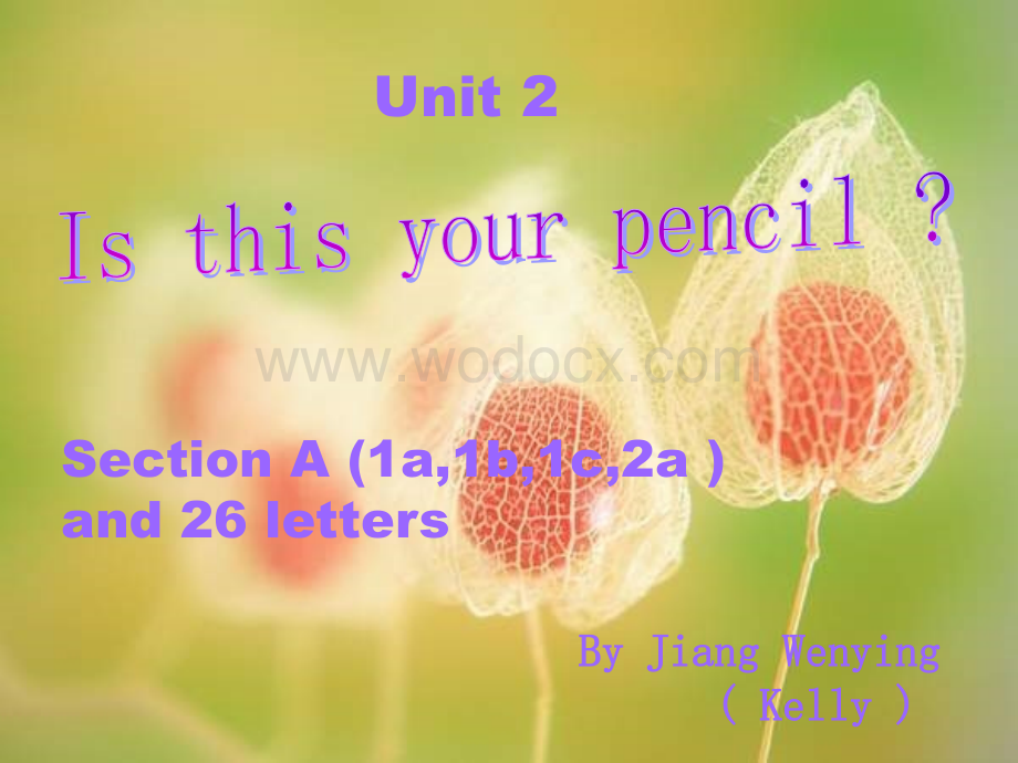 七年级英语上学期unit 2 Is this your pencil.ppt_第1页