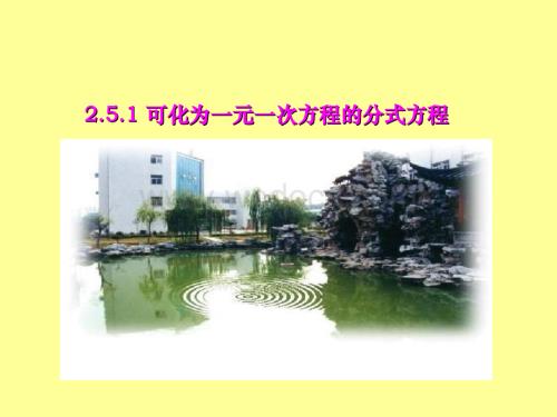 数学：湖南省邵阳五中《2.5.1可化为一元一次方程的分式方程》课件（湘教版八年级下）.ppt